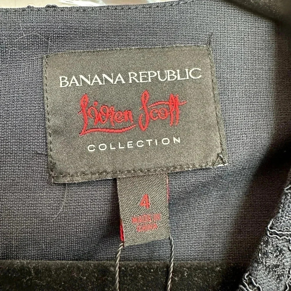 Banana Republic L'Wren Scott Collection Navy Lace Metallic Dress Size 4 NWT - Picture 11 of 15